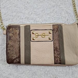 Jessica Simpson Ryanne Crossbody Metallic studded chained strap party purse
